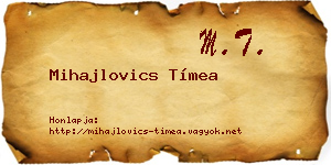 Mihajlovics Tímea névjegykártya