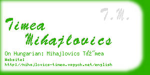 timea mihajlovics business card